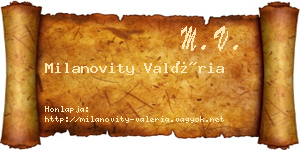 Milanovity Valéria névjegykártya